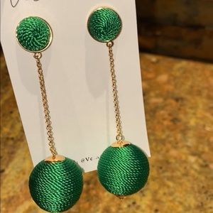 Beautiful Green Pom Earrings 😍